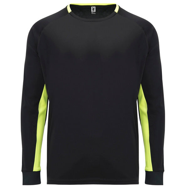 Camiseta Porto CA0413 Hombre Negro/ Amarillo Fluor personalizable con bordado, serigrafia y DTF | LogoLider
