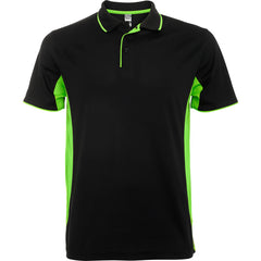 Polo Montmelo PO0421 Hombre Negro/Lima personalizable con bordado, serigrafia y DTF | LogoLider
