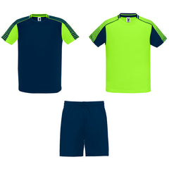 Conjunto deportivo Juve CJ0525 Hombre Verde Fluor/Marino personalizable con bordado, serigrafia y DTF | LogoLider