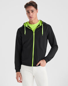 Sudadera Fuji SU1105 Hombre Negro personalizable con bordado, serigrafia y DTF | LogoLider