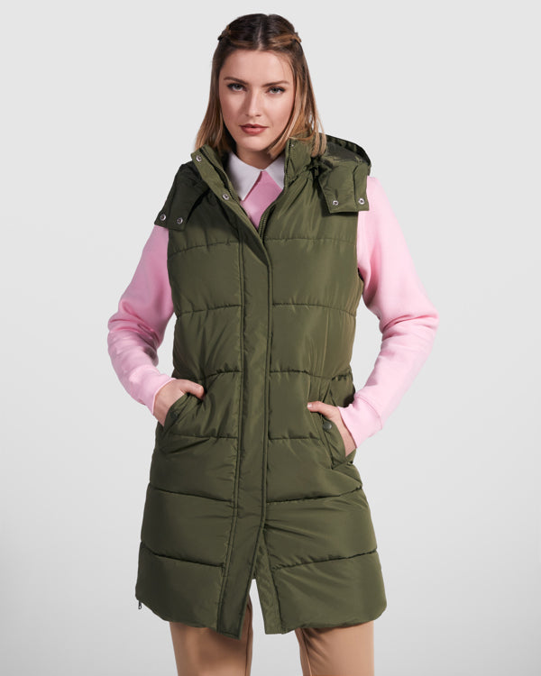 Chaleco Reine CC5076 Mujer Verde Militar personalizable con bordado, serigrafia y DTF | LogoLider