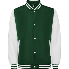 Chaqueta California CQ6440 Unisex Verde Botella/Blanca personalizable con bordado, serigrafia y DTF | LogoLider
