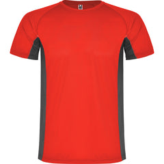 Camiseta Shanghai CA6595 Hombre Rojo/Plomo Oscuro personalizable con bordado, serigrafia y DTF | LogoLider
