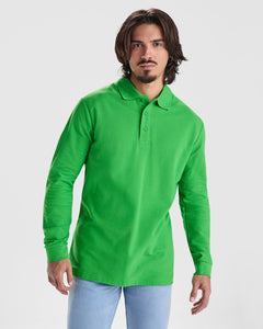 Polo Estrella L/S PO6635 Hombre Blanco personalizable con bordado, serigrafia y DTF | LogoLider