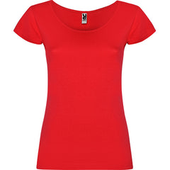 Camiseta Guadalupe CA6647 Mujer Rojo personalizable con bordado, serigrafia y DTF | LogoLider