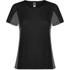 Camiseta Shanghai Woman CA6648 Mujer Negro/Plomo Oscuro personalizable con bordado, serigrafia y DTF | LogoLider