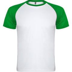 Camiseta Indianapolis CA6650 Hombre Blanco/Verde Helecho personalizable con bordado, serigrafia y DTF | LogoLider