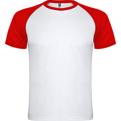 Camiseta Indianapolis CA6650 Hombre Blanco/Rojo personalizable con bordado, serigrafia y DTF | LogoLider