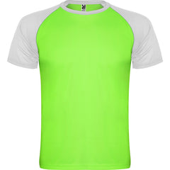 Camiseta Indianapolis CA6650 Hombre Verde Fluor/Blanco personalizable con bordado, serigrafia y DTF | LogoLider