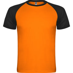 Camiseta Indianapolis CA6650 Hombre Naranja Fluor/Negro personalizable con bordado, serigrafia y DTF | LogoLider