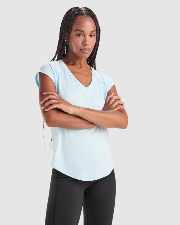 Camiseta Avus CA6658 Mujer Blanco personalizable con bordado, serigrafia y DTF | LogoLider