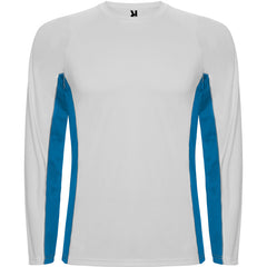 Camiseta Shanghai L/S CA6670 Hombre Blanco/Royal personalizable con bordado, serigrafia y DTF | LogoLider