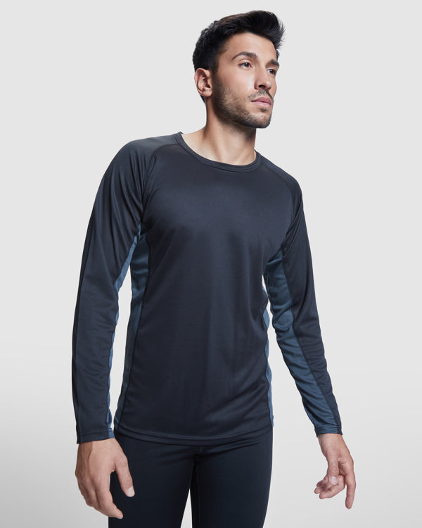 Camiseta Shanghai L/S CA6670 Hombre Blanco/Royal personalizable con bordado, serigrafia y DTF | LogoLider