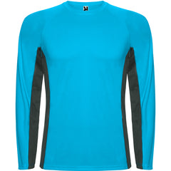 Camiseta Shanghai L/S CA6670 Hombre Turquesa/Plomo Oscuro personalizable con bordado, serigrafia y DTF | LogoLider