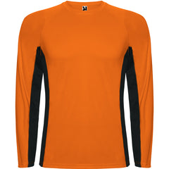 Camiseta Shanghai L/S CA6670 Hombre Naranja Fluor/Negro personalizable con bordado, serigrafia y DTF | LogoLider