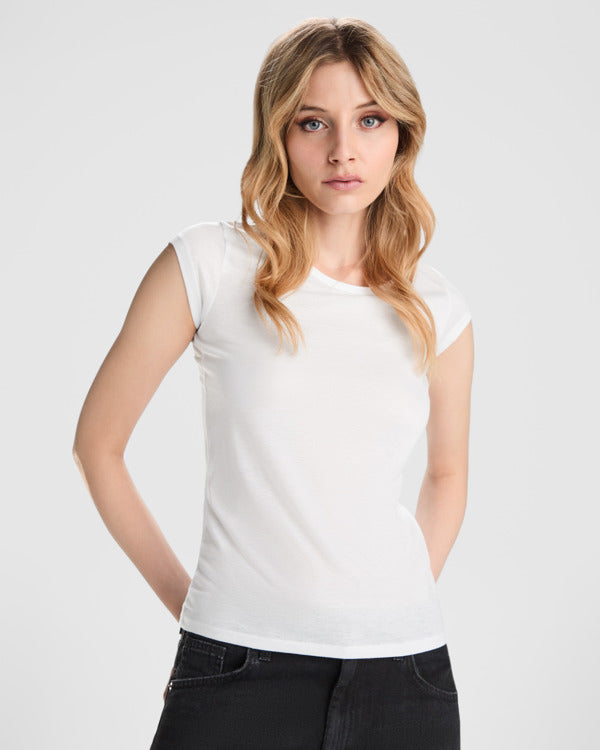 Camiseta Hawaii CA6692 Mujer Blanco personalizable con bordado, serigrafia y DTF | LogoLider