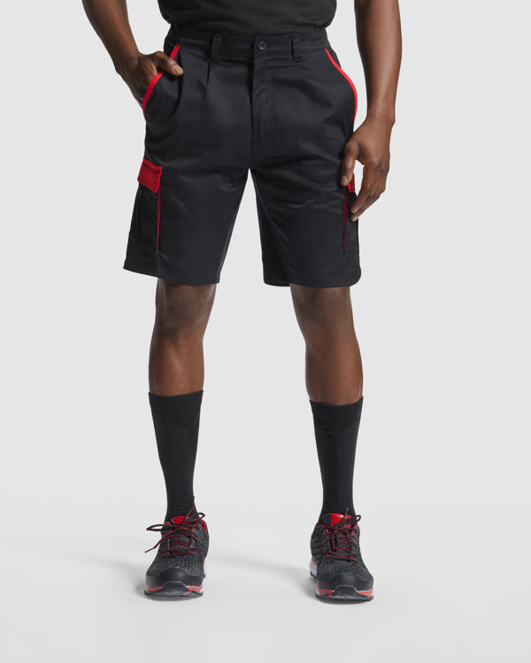 Bermuda Tahoe BE8409 Unisex Negro/Rojo personalizable con bordado, serigrafia y DTF | LogoLider