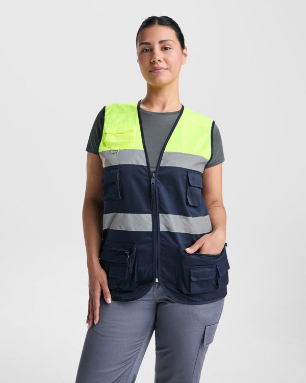 Prenda alta visibilidad Beta HV9323 Unisex Marino/Amarillo Fluor personalizable con bordado, serigrafia y DTF | LogoLider
